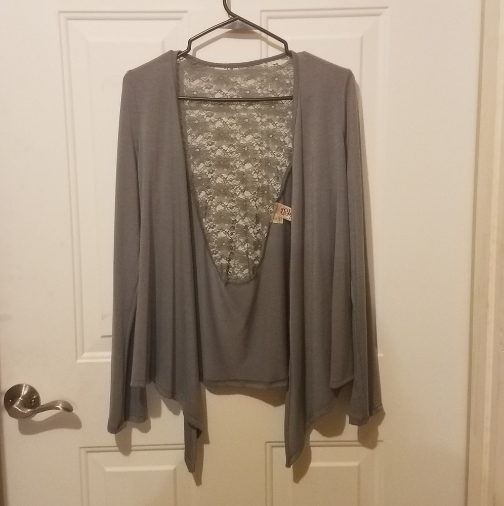 L8ter large gray Cardigan
